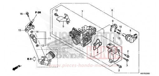 CORPS DE PAPILLON/INJECTEUR DE CARBURANT SH125DD de 2013